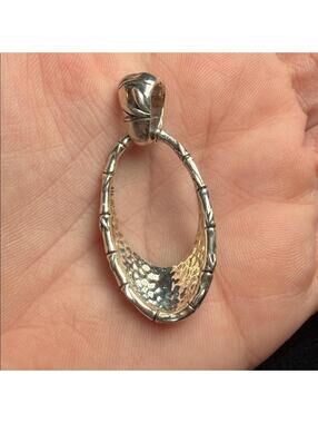 JAI Sterling Silver Bamboo Bead Enhancer Pendant Necklace